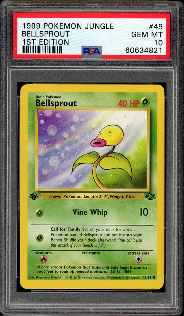 PSA 10 BELLSPROUT 1ST EDITION JUNGLE 1999