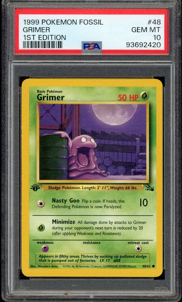 PSA 10 GRIMER 1ST EDITION JUNGLE 1999