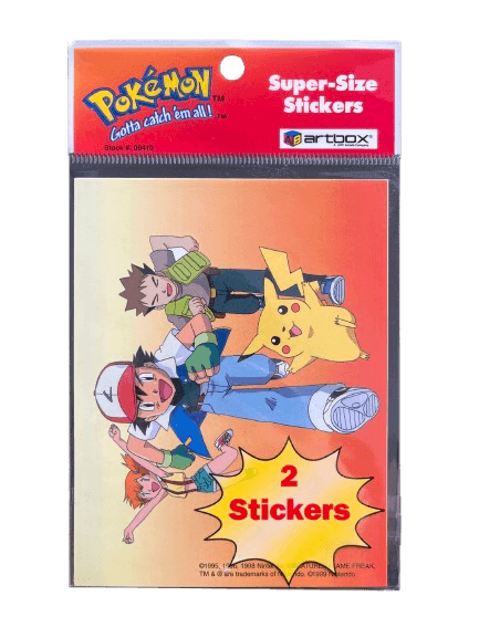 1998 Pokemon Artbox Ash Super Size 2 Stickers : Charizard, Beedrill and Raticate