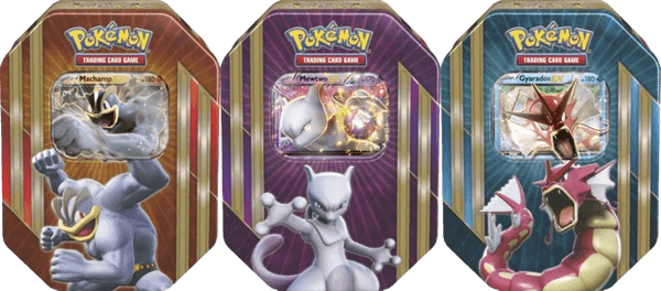 2016 Triple Power Machamp & Shiny Gyarados & Mewtwo EX Full Set Tin