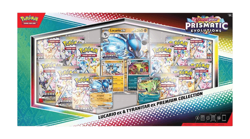 Prismatic Evolutions Lucario ex & Tyranitar ex Premium Collection Box